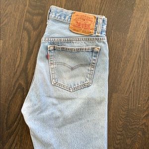 Vintage light wash cropped Levi 501s